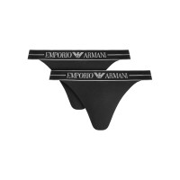 Emporio Armani tangá 2Pack čierne Emporio Armani tangá 2Pack čierne