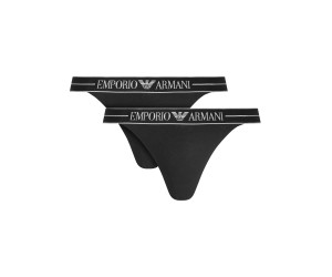Emporio Armani tangá 2Pack čierne Emporio Armani tangá 2Pack čierne