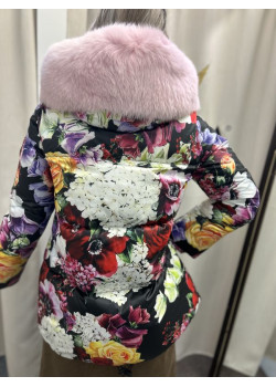 Luxusná kvetovaná páperová bunda Flo&Clo
