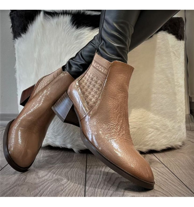 Členkové elegantné čižmy Hispanitas hnedé Členkové elegantné čižmy Hispanitas hnedé