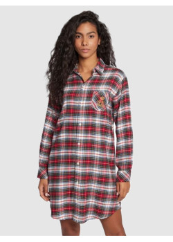 Dámska károvaná nočná košeľa s dlhým rukávom Ralph Lauren