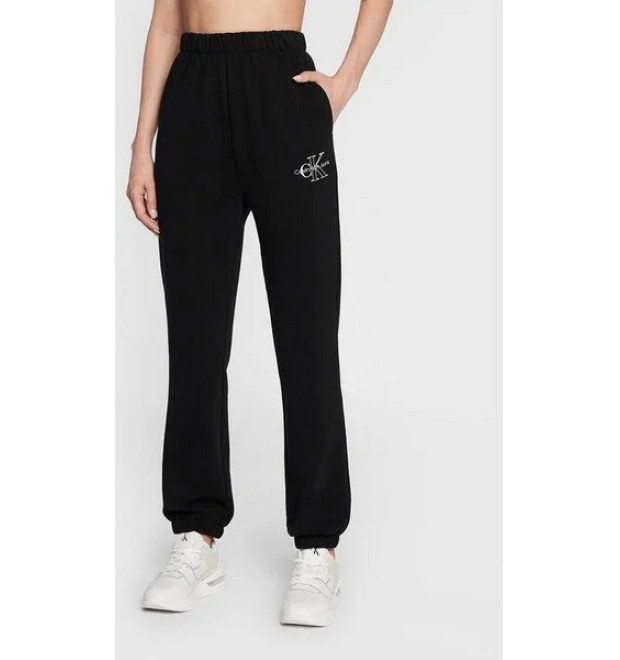 Dámske bavlnené tepláky Calvin Klein čierne Dámske bavlnené tepláky Calvin Klein čierne