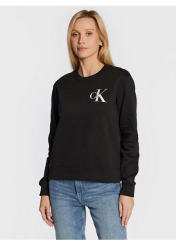 Dámska čierna mikina bez kapucne Calvin Klein