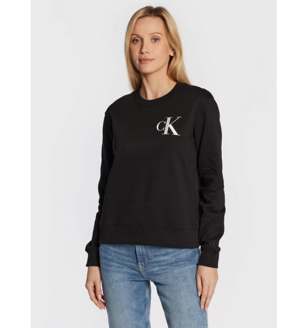 Dámska čierna mikina bez kapucne Calvin Klein Dámska čierna mikina bez kapucne Calvin Klein