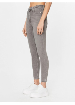 Calvin Klein Jeans Slim rifle s vysokým pásom sivé