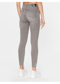 Calvin Klein Jeans Slim rifle s vysokým pásom sivé