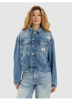 Calvin Klein dámska rifľová bunda Boxy Fit modrá