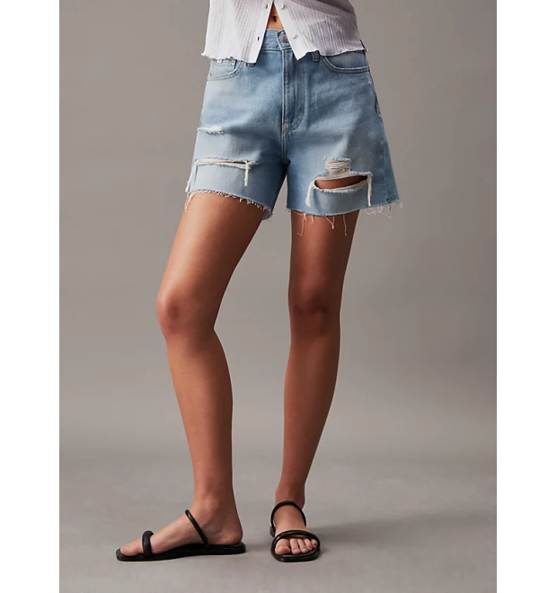 Rifľové šortky Calvin Klein Denim Mom