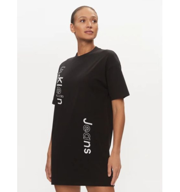 Čierne tričkové šaty Calvin Klein Jeans Čierne tričkové šaty Calvin Klein Jeans