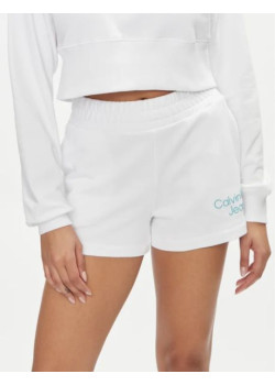 Dámske biele teplákové šortky Calvin Klein Jeans