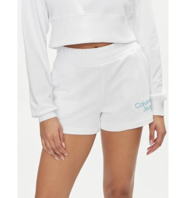 Dámske biele teplákové šortky Calvin Klein Jeans Dámske biele teplákové šortky Calvin Klein Jeans