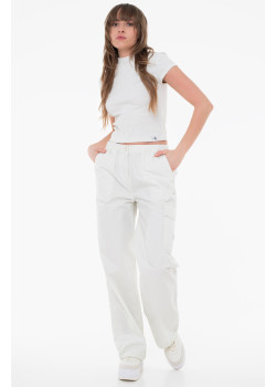 Dámske bavlnené cargo nohavice Calvin Klein
