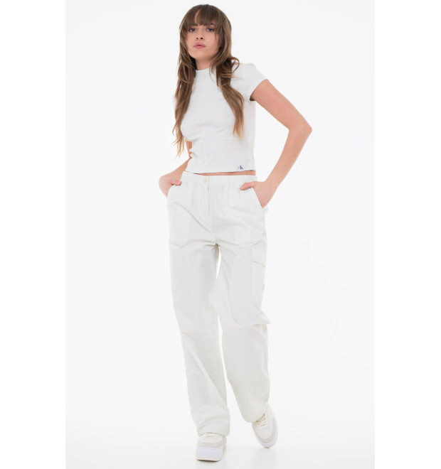 Dámske bavlnené cargo nohavice Calvin Klein Dámske bavlnené cargo nohavice Calvin Klein