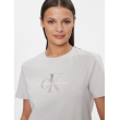 Bavlnené tričko Calvin Klein s farebným logom-sivé Bavlnené tričko Calvin Klein s farebným logom-sivé
