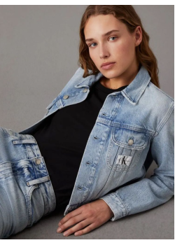 Džínsová krátka oversize bunda Calvin Klein