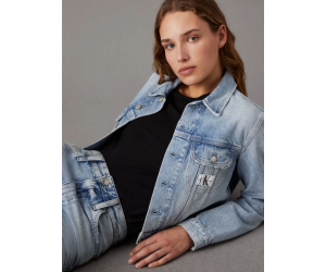 Džínsová krátka oversize bunda Calvin Klein