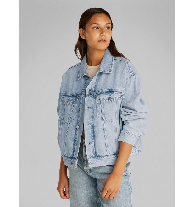 Calvin Klein Jeans dámska rifľová bunda Boxy modrá