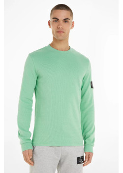 Pánske zelené tričko Calvin Klein Jeans s dlhým rukávom