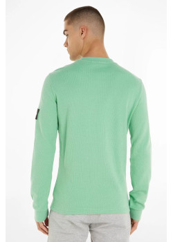 Pánske zelené tričko Calvin Klein Jeans s dlhým rukávom