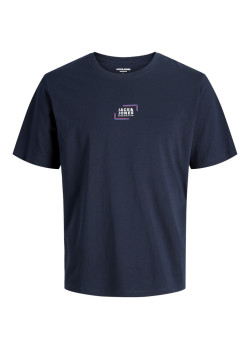 JACK & JONES pánske logo tričko Regular Fit modré s okrúhlym výstrihom