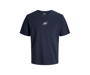 JACK & JONES pánske logo tričko Regular Fit modré s okrúhlym výstrihom