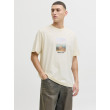JACK & JONES pánske tričko voľné s potlačou béžové JACK & JONES pánske tričko voľné s potlačou béžové