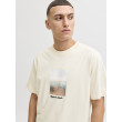 JACK & JONES pánske tričko voľné s potlačou béžové JACK & JONES pánske tričko voľné s potlačou béžové