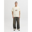 JACK & JONES pánske tričko voľné s potlačou béžové JACK & JONES pánske tričko voľné s potlačou béžové