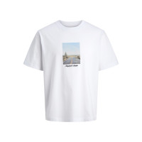 JACK & JONES pánske tričko voľné s potlačou biele JACK & JONES pánske tričko voľné s potlačou biele