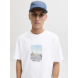 JACK & JONES pánske tričko voľné s potlačou biele JACK & JONES pánske tričko voľné s potlačou biele