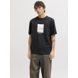 JACK & JONES pánske tričko voľné s potlačou čierne JACK & JONES pánske tričko voľné s potlačou čierne