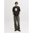 JACK & JONES pánske tričko voľné s potlačou čierne JACK & JONES pánske tričko voľné s potlačou čierne