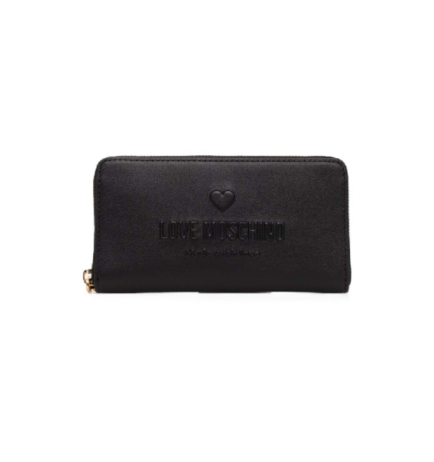 Love Moschino kožená peňaženka čierna Love Moschino kožená peňaženka čierna