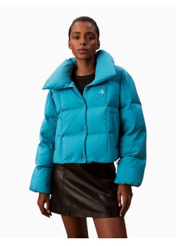 Calvin Klein Jeans dámska zimná páperová bunda modrozelená