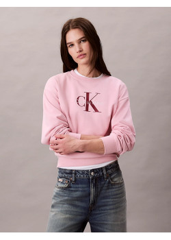 Calvin Klein Jeans pink dámska mikina ružová