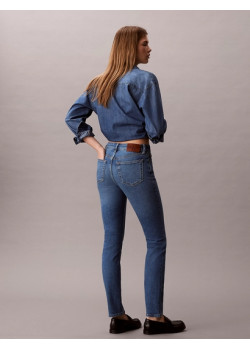 Calvin Klein dámske mid-rise slim džínsy modré