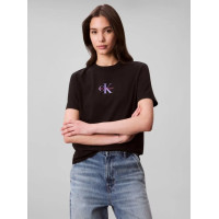 Calvin Klein Jeans bavlnené tričko čierne Calvin Klein Jeans bavlnené tričko čierne