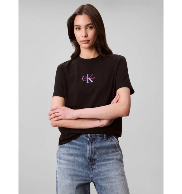Calvin Klein Jeans bavlnené tričko čierne Calvin Klein Jeans bavlnené tričko čierne