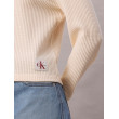 Calvin Klein dámske tričko s dlhým rukávom Waffle Shortbread biele