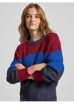 Calvin Klein Jeans dámsky pruhovaný sveter modrý