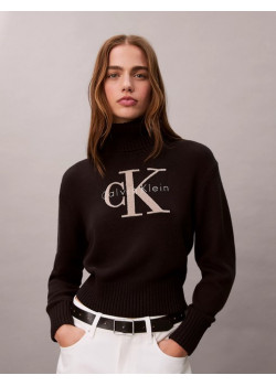 Calvin Klein Jeans dámsky krátky rolák hnedý