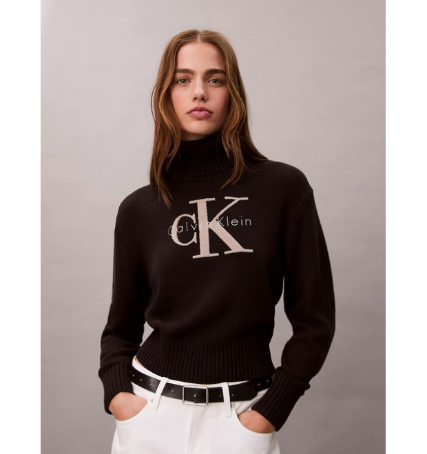 Calvin Klein Jeans dámsky krátky rolák hnedý Calvin Klein Jeans dámsky krátky rolák hnedý