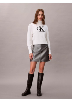 Calvin Klein Jeans dámsky krátky rolák biely