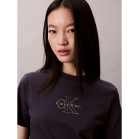 Calvin Klein dámske tričko Glossy Metallic Logo modré Calvin Klein dámske tričko Glossy Metallic Logo modré