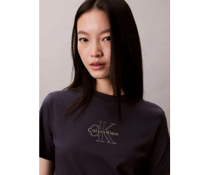 Calvin Klein dámske tričko Glossy Metallic Logo modré