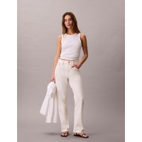 Calvin Klein Jeans rifle s vysokým pásom biele