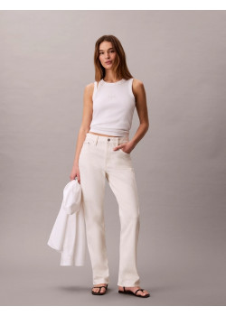 Calvin Klein Jeans rifle s vysokým pásom biele