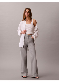 Calvin Klein dámske rifle s vysokým pásom sivé