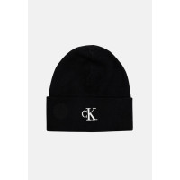 Calvin Klein zimná čiapka s bielym logom čierna Calvin Klein zimná čiapka s bielym logom čierna