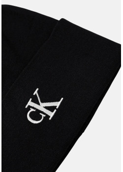Calvin Klein zimná čiapka s bielym logom čierna
